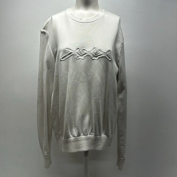 Ermenegildo Zegna Couture Sweatshirt Long Sleeve Crewneck XXX White Men's Small - Picture 1 of 9